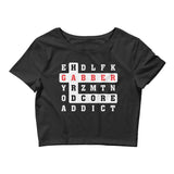 Cross Words GABBER HARDCORE ADDICT - Crop Top
